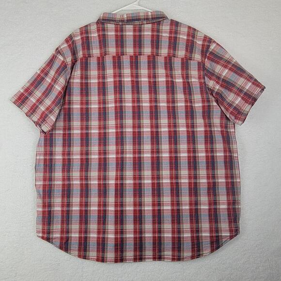 480 Columbia Activewear Shirt Men Sz 2X Plaid Checkered Lumberjack Red - Picture 3 of 8